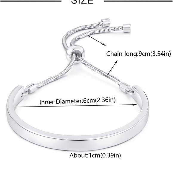 14K Gold Bracelets for Women Adjustable Slider Bracelet Bangle Bracelets for Wom - Picture 6 of 7